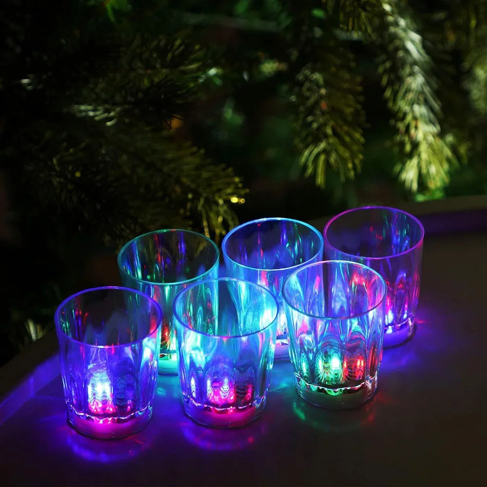 5/10/20/30 Pcs Glow In The Dark Cups Plastic LED Cups Light Up Flash Shot Glasses Christmas Birthday Party Bar Wedding Party