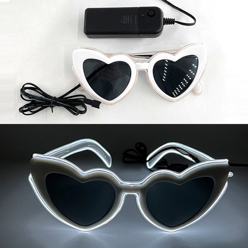 1PC Light Up LED Glasses Glow Sunglasses EL Wire Neon Glasses Glow in The Dark Party Supplies Neon Party Favors for Adults