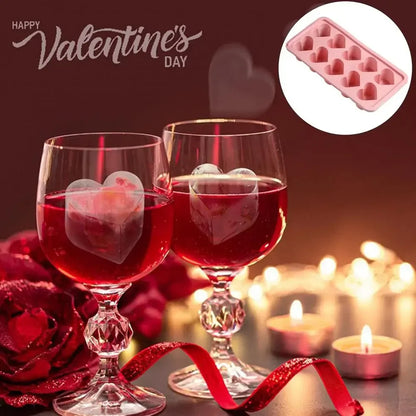 10 Grids Heart Shaped Silicone Ice Cube Trays Easy Release DIY Love Heart Ice Cubes Chocolate Candy Mold For Cocktails Ice Maker