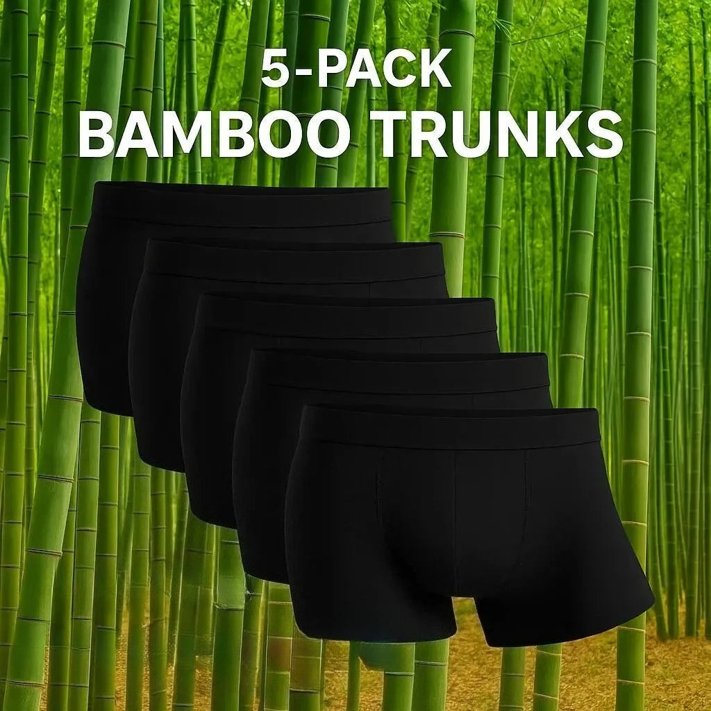 5 Packs Bamboo Fiber Man Plus Size S-2XL Underwear Men Flat Feet Gym Shorts Panties Black Underpants Gifts