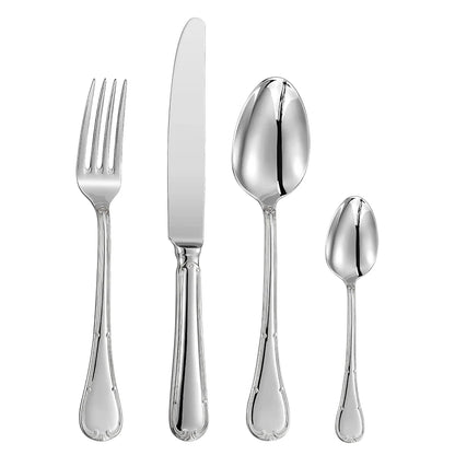 4/5/8/10/12/15/16/20/25 Piece Luxury Gold Accent Cutlery Set Stainless Steel Silverware Wedding Home Flatware Knife Fork Spoon