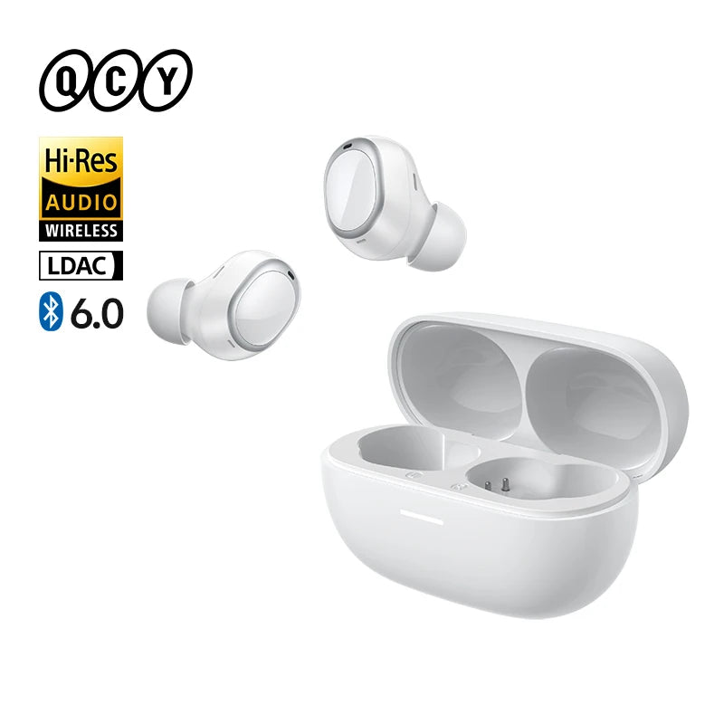 QCY MeloBuds A30 Wireless Earbuds Bluetooth 6.0 LDAC Hi-Res Audio -60dB Hybrid ANC Earphones AI Scene 8 Mics HD Call Headphones