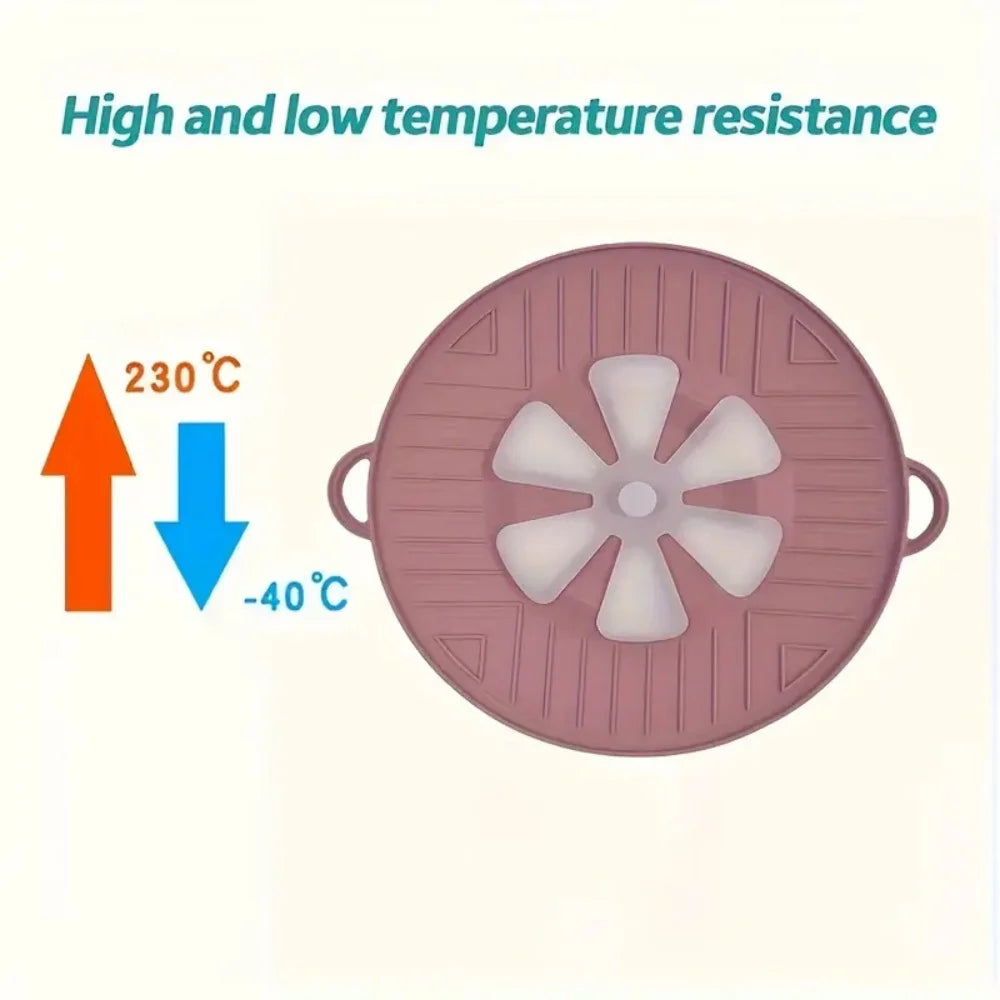 Boiling Protection Cover - High Temperature Resistant Silicone, Microwave Splash Cover, Vent Design, Detachable, Easy to Clean