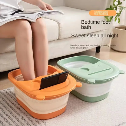 Foldable Foot Bath Tub with Massage Feature for Home Spa and Relaxation Therapy