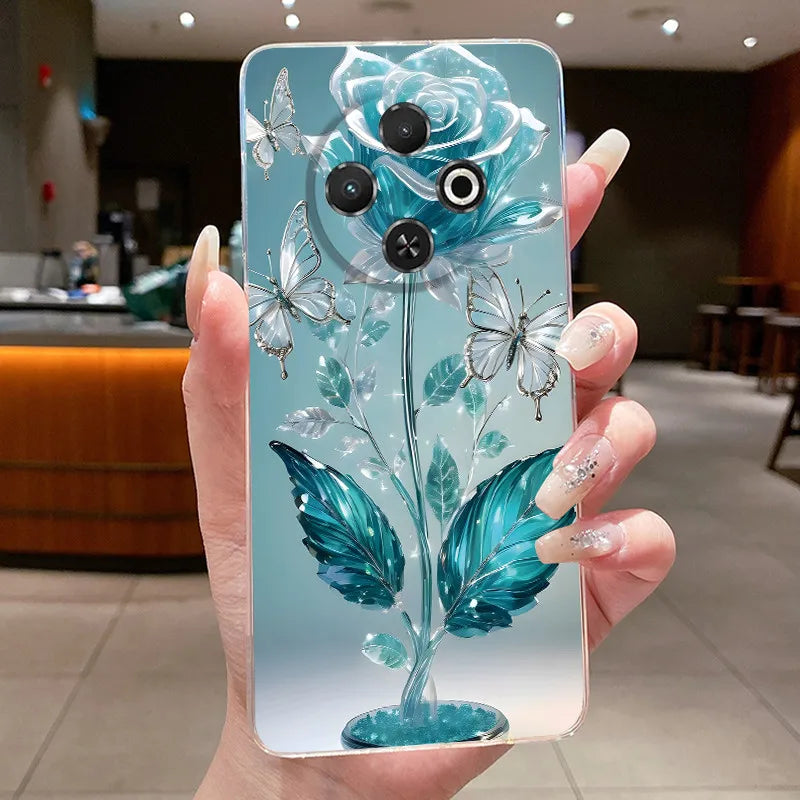 For Tecno Spark 30C Case kl5 kl5n Aesthetic Butterfly Flower Clear Soft Silicone Back Cover Techno Spark 30C Phone Case k15 k15n