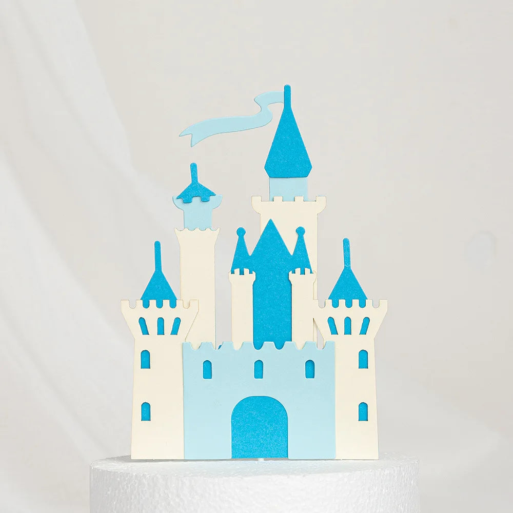 Castle Cake Topper Flag Rainbow Anniversary Cupcake Toppers For Wedding Happy Birthday Party Baking Decoration Happy New Year