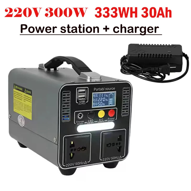 166.5wh/333wh Portable 220v Outdoor Power Bank with Large Capacity for Self-Driving, Camping, and Emergency Backup Power Storage