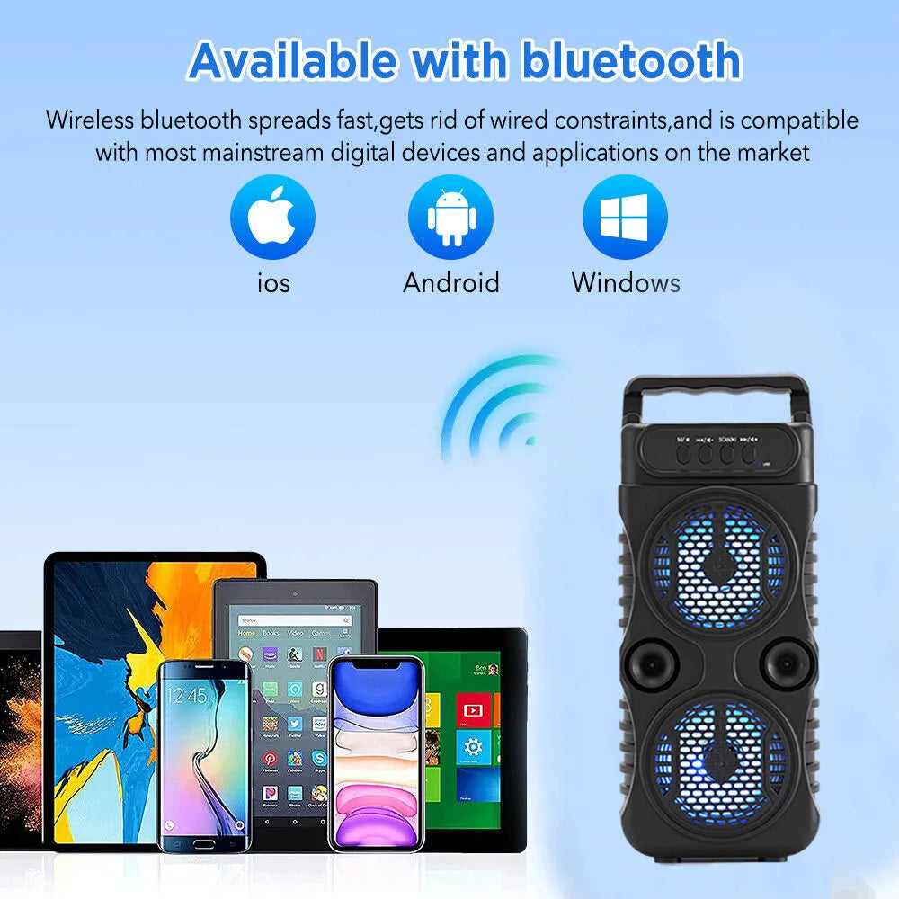 1000w Portable Bluetooth Outdoor Speaker Music Stereo Subwoofer Bass