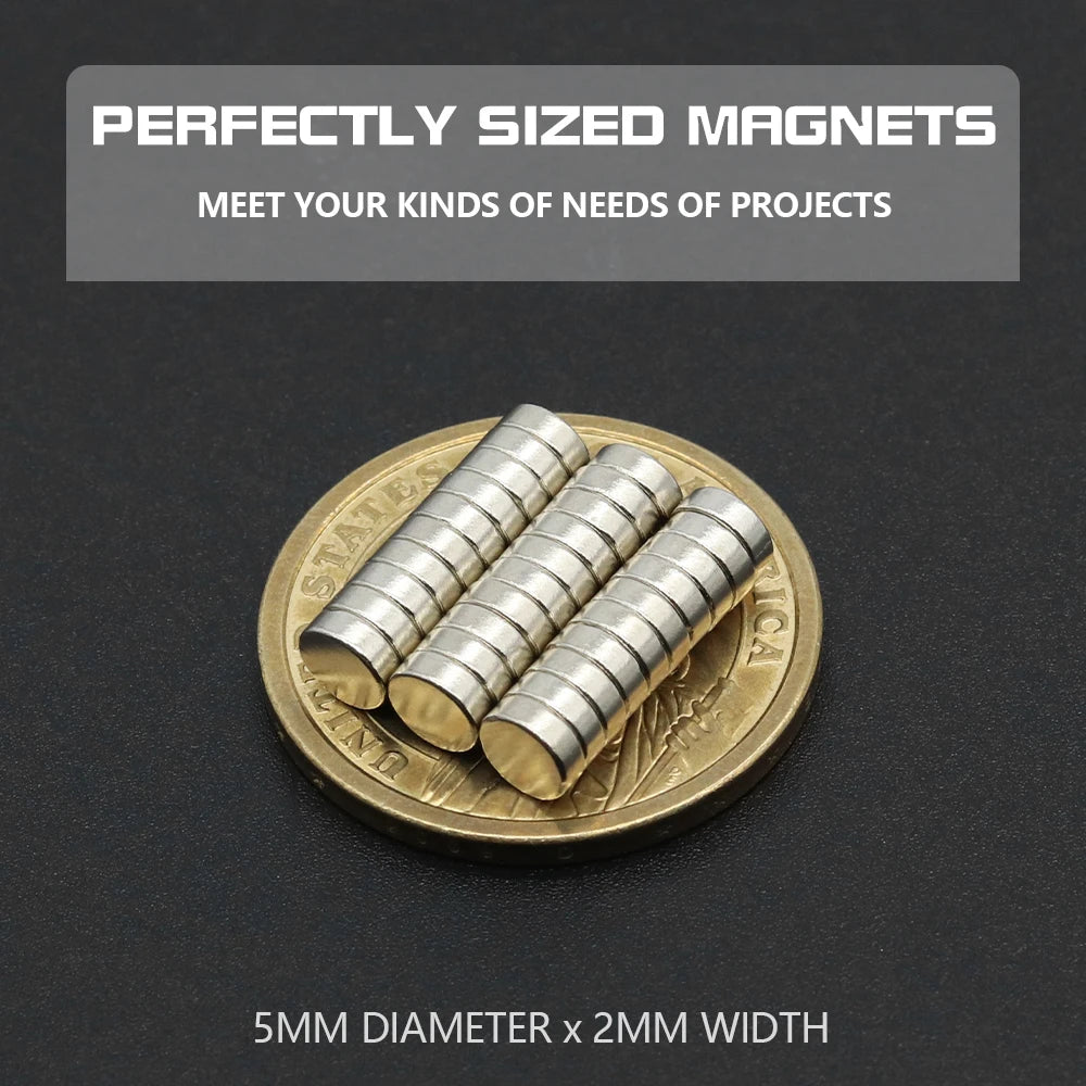 Super Powerful round Neodymium Magnet NdFeB N35 Strong Permanent Magnetic Imans for Refrigerator Various Sizes 2x2/4x2/5x1/6x2/8