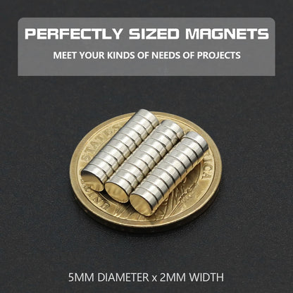 Super Powerful round Neodymium Magnet NdFeB N35 Strong Permanent Magnetic Imans for Refrigerator Various Sizes 2x2/4x2/5x1/6x2/8