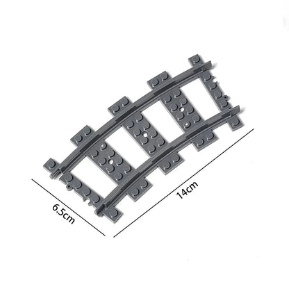 City Trains Flexible Tracks Forked Straight Curved Soft Rails Track Switch Building Block Bricks Kids DIY High-tech Creative Toy