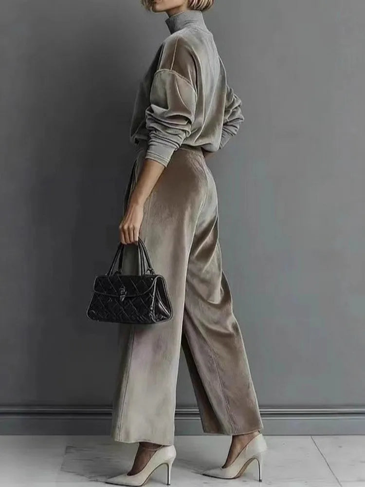 2 Pieces Women's Sets 2026 Spring Autumn Pullover Suit Long Sleeve Tops And Pants Suits Two Piece Set Tracksuit Outfit