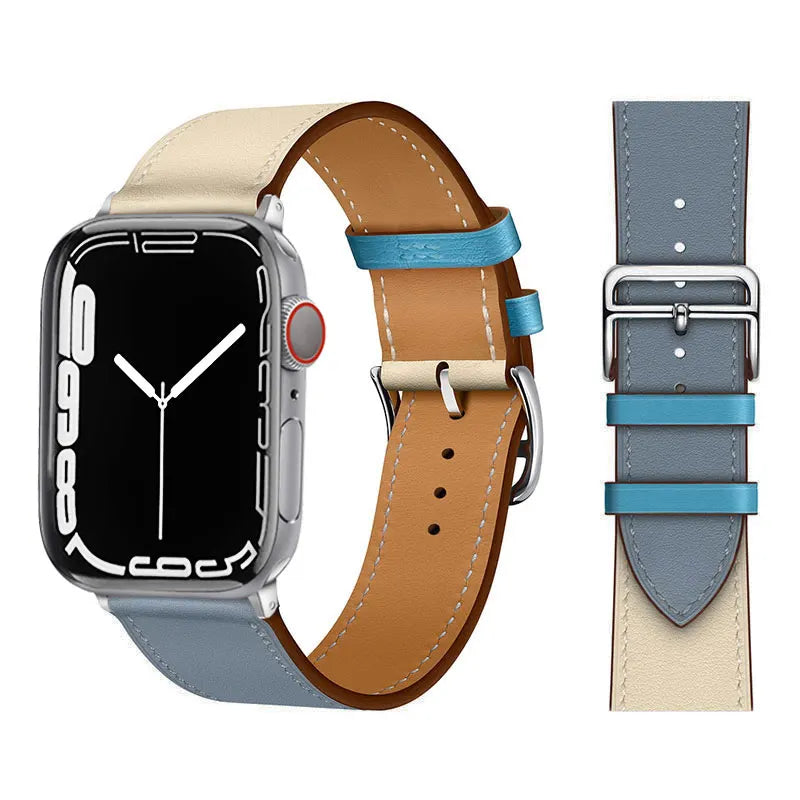 Leather Watch Straps for Apple Watch band 46mm 44mm 49mm 45mm 42mm 40mm 38/41mm bracelet iWatch series 10-Ultra 9-8-7-6-5-4-3-SE