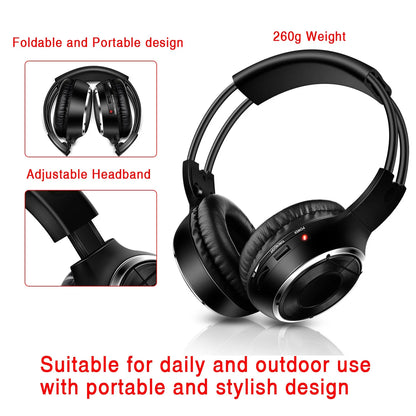 3 Channel Silent Disco Wireless Headphones Bundle with 500m Distance Transmitter for Entertainment Party