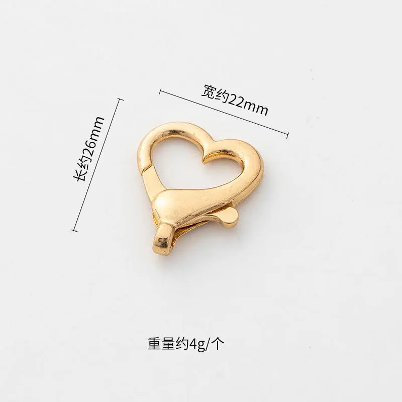 Heart-Shaped Lobster Clasps — Metal Bag & Keychain Charm Connectors