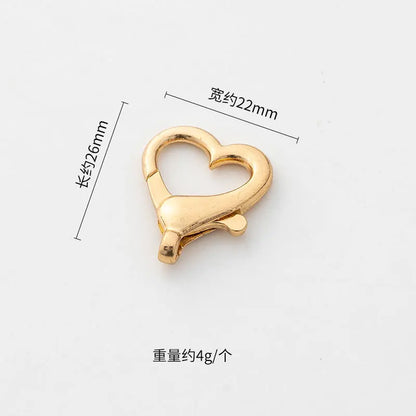 Heart-Shaped Lobster Clasps — Metal Bag & Keychain Charm Connectors