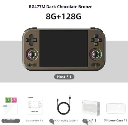Rg 477m Game Console 3d Hall Joystick 4.7"120hz CNC Aluminum Android Handheld Active Heat Dissipation 12+256gb For Steam Switch