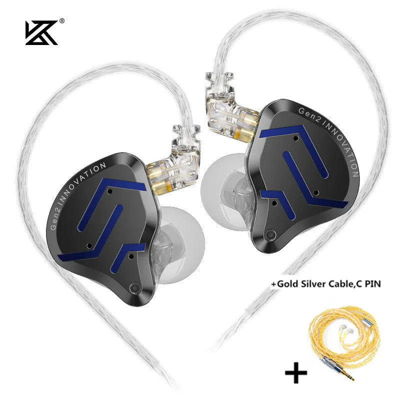 KZ ZSN Pro 2 Hybrid Drive 1BA 1DD in Ear Earphones HIFI Bass Headset Monitor Earbuds Sport Game Headphone EDXPROX ZS10PRO