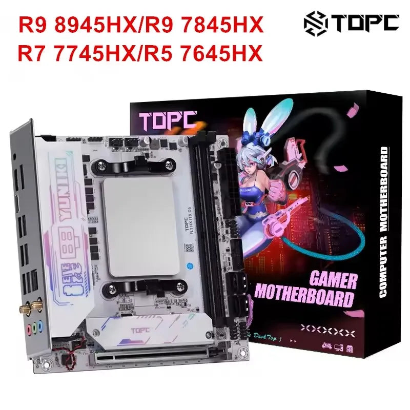 Topton 4-Bay NAS Gaming Motherboard AMD Ryzen 9 8945HX R7 7745HX 2*M.2 NVMe 4*SATA PCIe4.0X16 2.5G LAN WiFi6E Mini ITX Mainboard
