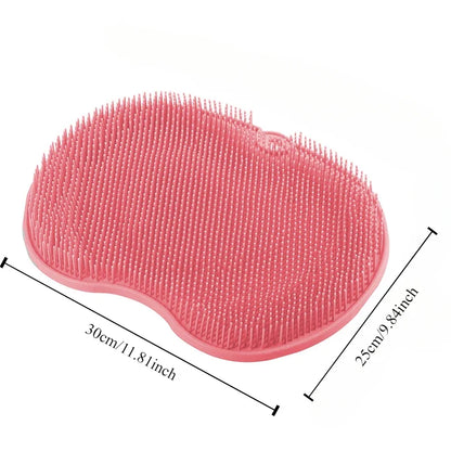 Silicone Rub Back Brush Bathroom Non-slip Wash Foot with Sucker Bath Massage Foot Exfoliating Brush Pad Bath Brush Foot Scrubber