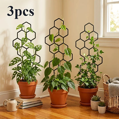 3pcs,  Is Designed As A Honeycomb-shaped Climbing Plant Support Frame.  It Is Very Suitable for Potted Vines and Flowers