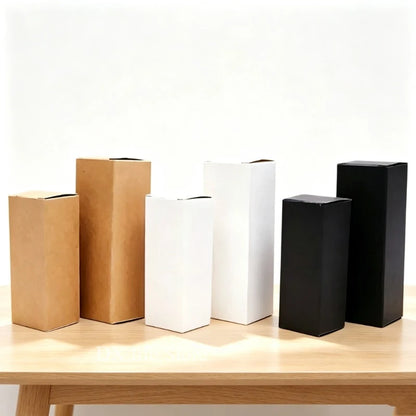 100/500pcs White Black Kraft Paper Tube Boxes Cosmetic Storage Box Lipstick Essential Oil Bottle Packaging Box For Gift