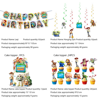Toy Story Birthday Party Supplies Balloon Tableware Paper Plates Cups Napkins Kids Party Decor Baby Shower Picnic Table Supplies