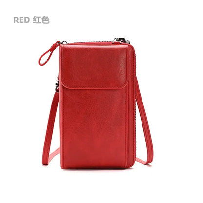 Fashion Crossbody Bag PU Leather Mobile Phone Purse Bags Multifunction Messenger Wallet Small Female Shoulder Handbags for Women