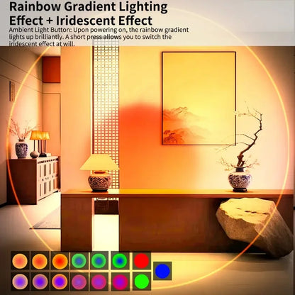 RGB Gradient LED Night Light with Motion Sensor Wall Lamp Rechargeable Ambient Light Dimmable Indoor Lights Magnetic Step Lamp