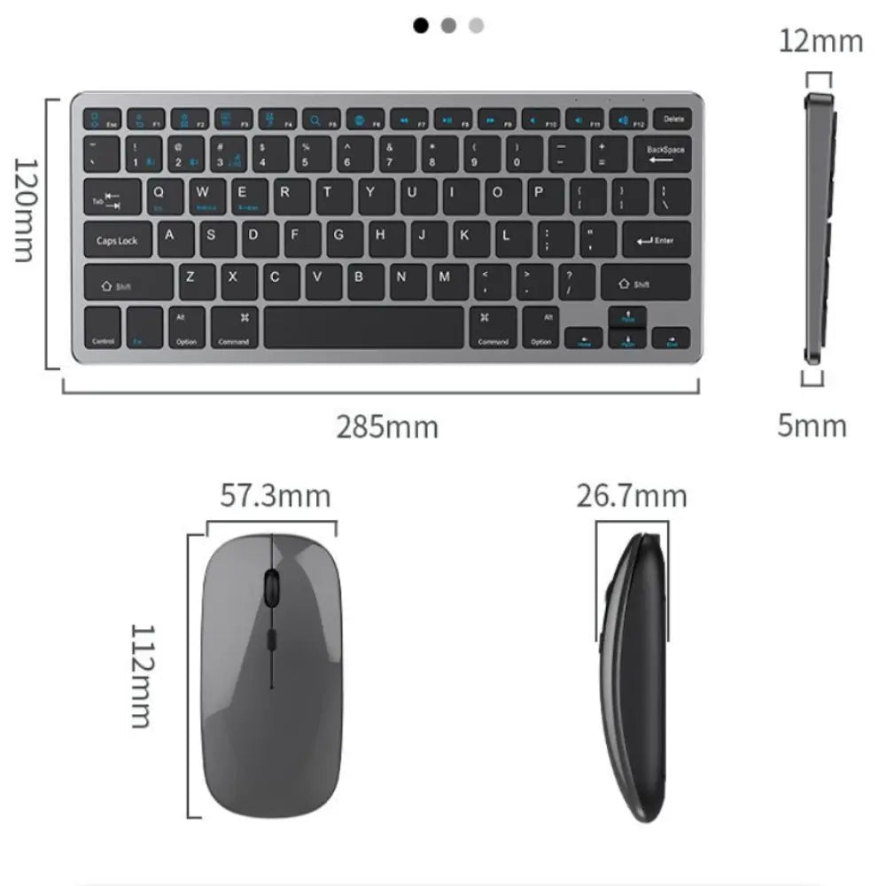 2.4G Wireless Keyboard Mouse Set 2 Modes Bluetooth 5.0 Keyboard Mouse Combo Ultra-thin Bluetooth Keyboard PC Accessories