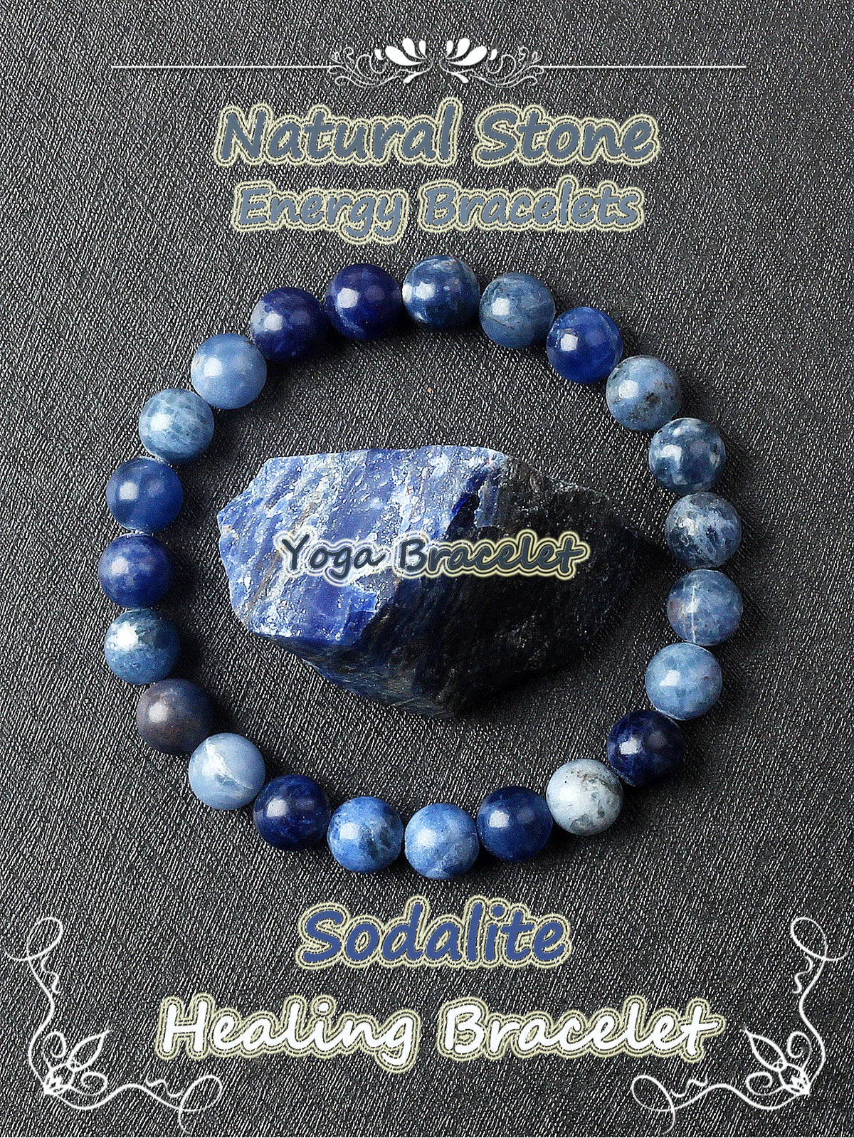 Original Natural Stone Beads Bracelet Men Women Reiki Blue Apatite Lapis Lazuli Amethyst Yellow Tiger Eye Beads Bracelet Jewelry