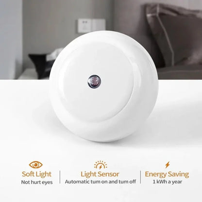 Intelligent Motion Sensor Night Light Auto On/Off Wireless Night Light LED Plug-in Wall Lamp Bedroom Bedside Lamp Home Lighting