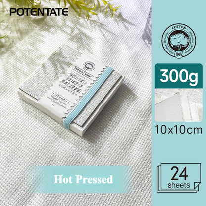 POTENTATE Cotton Fringed Watercolor Notebook 300g Hot/Cold Pressed Specific Watercolor Paper Drawing Book for Art Student