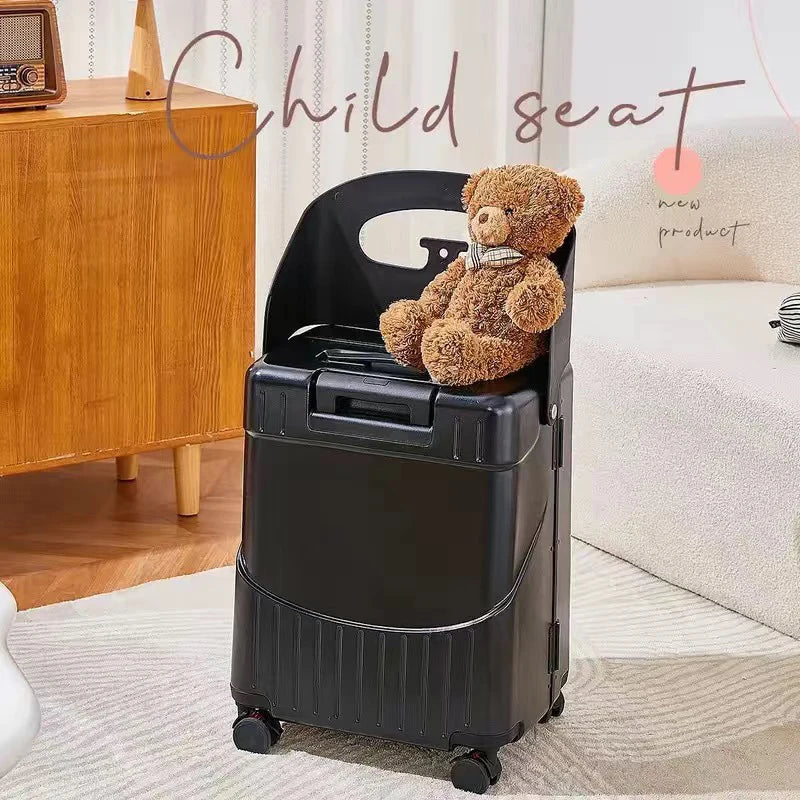 New baby mother travel luggage high appearance level parent-child suitcase trolley case carry on children can seat ride suitcase