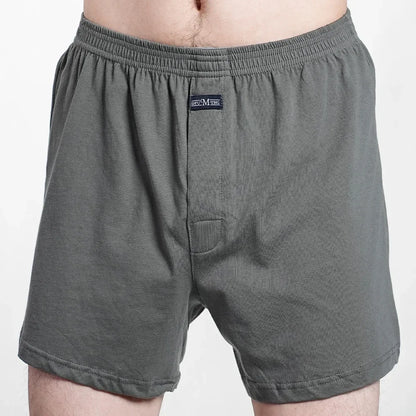 Men's Pure Cotton Boxer Shorts Underwear High Waist Big Underpants Casual Plaid Plus Size Aro Pants Pajama Bottoms at Home M-3XL