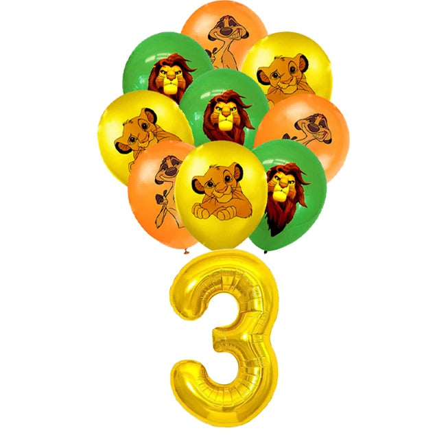 Lions Thme Boy Birthday Party Decorative Supplies Paper Cup Plates Napkin Caketopper Balloon For  Baby Shower Parties Decoration