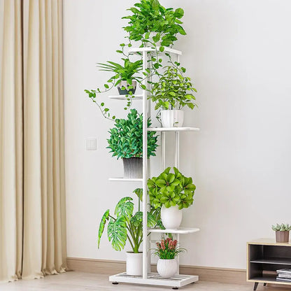 6 Tier Plant Stand, 7 Potted Indoor Tall Plant Holders, Corner Metal Tiered Plant Stands, Multiple Plant Display Rack Organizer For Living Room Balcony