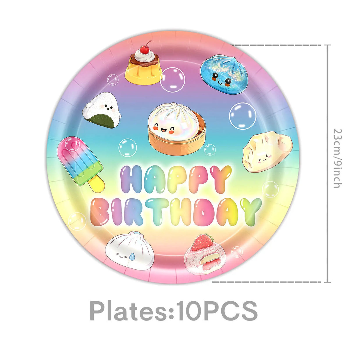 Squishy Bao Bun Themed Birthday Party Decorations Set Tableware Paper Plates Cups Cute Squishy Gift Bags Balloon Banner Supplies