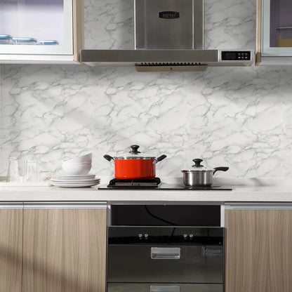 Marble Self Adhesive Foil Wallpaper for Desktop Cabinet Decor PET Paper in Rolls Waterproof Oil Proof Stickers for Kitchen Wall
