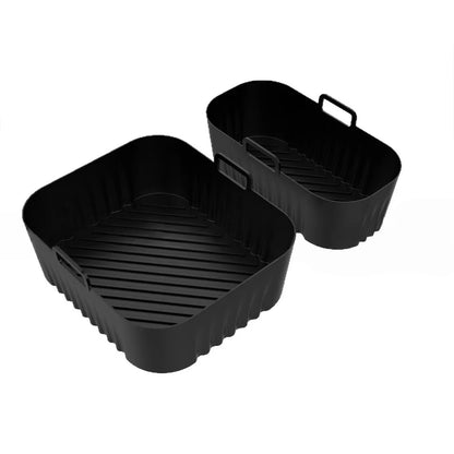 2Pcs For Ninja NA350 Reusable Air Fryer Tray Silicone Mold Air Fryer Liner Basket For Non-Stick Waffle Mold & Splash Guard Tool