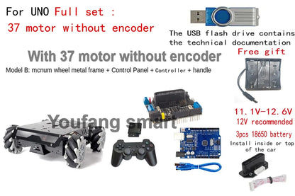 25Kg Load RC Tank V3 Mecanum Wheel Robot Car For Arduino Robot DIY Kit with Encoder Motor and Ps2 Handle Programmable Robot Kit