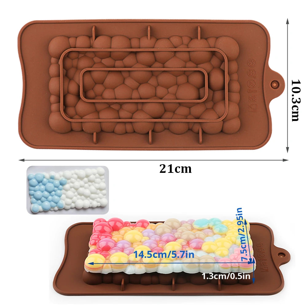 Chocolate Bar Mold Candy Jelly Pudding Silicone Mold Baking Tool