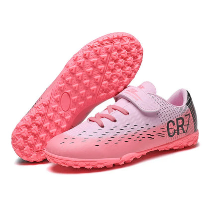 New Children Football Boots Outdoor Trainers Soccer Shoes for Kids Boys Girls Hook Loop Football Cleats Futsal Sneakers 28-39
