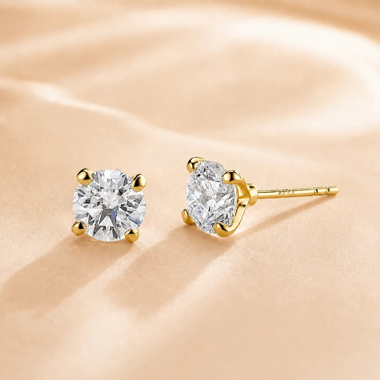 Custom Lab Grown Diamond Ear Stud 9K 14K Gold 0.1ct To1ct VS Clarity D Color Anniversary Engagement Fine Jewelry for Women
