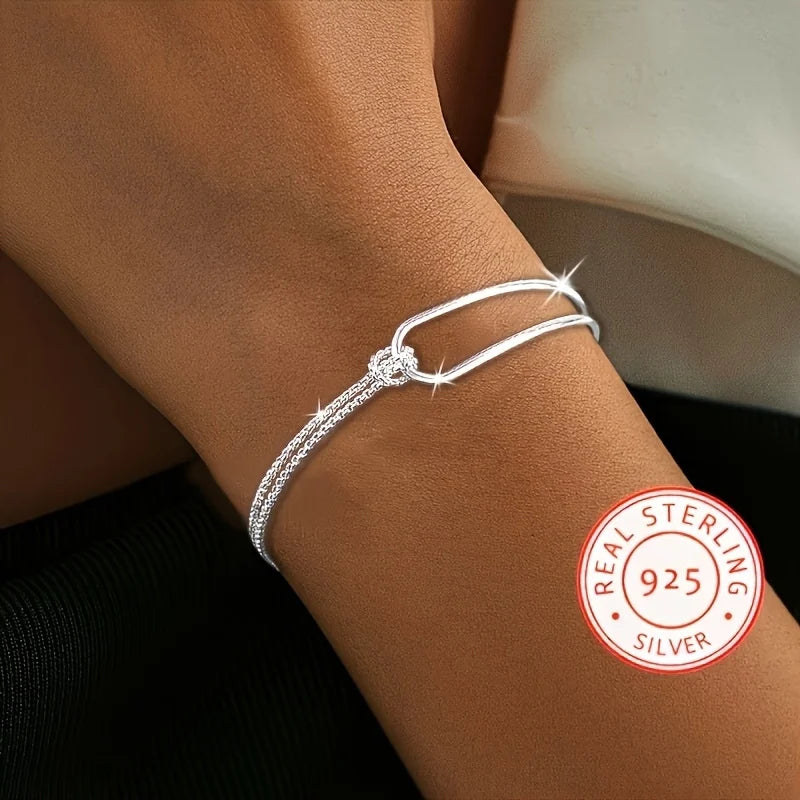 925 Sterling Silver Bracelet, Light Luxury, Minimalist Design