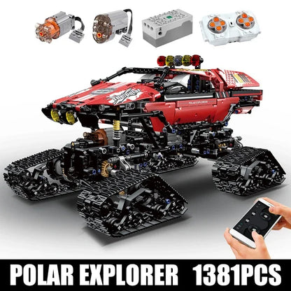 MOULD KING High-Tech Car 18010 Building Toys MOC RC Polar Exploer Model Truck Assembly Bricks Toys For Kids DIY Christmas Gifts