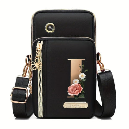 Huaben Letter Z Printed Fashion Casual Messenger Bag Change New Nylon Cloth New Mobile Phone Bag Women's Bag
