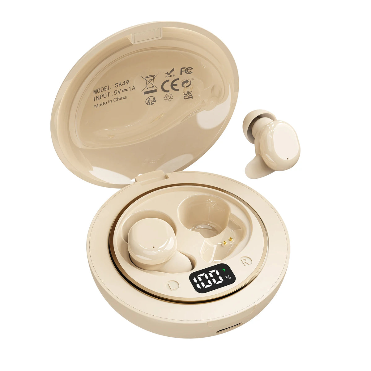 SK49 Bluetooth Wireless Earbuds Sleep Earphones, Bluetooth 6.0, Noise-Canceling Earphones.Improves Sleep Quality, Zero Pressure On The Ears When Sleeping On Your Side, Invisible Flat-head Earphones, Suitable For Travel And Si