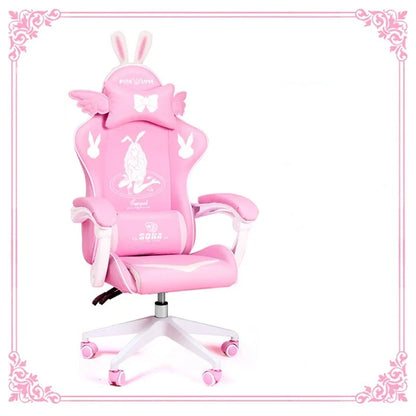Pink gaming  High-quality girls cartoon home live Gamer  comfortable Swivel  Adjustable office computer Chair