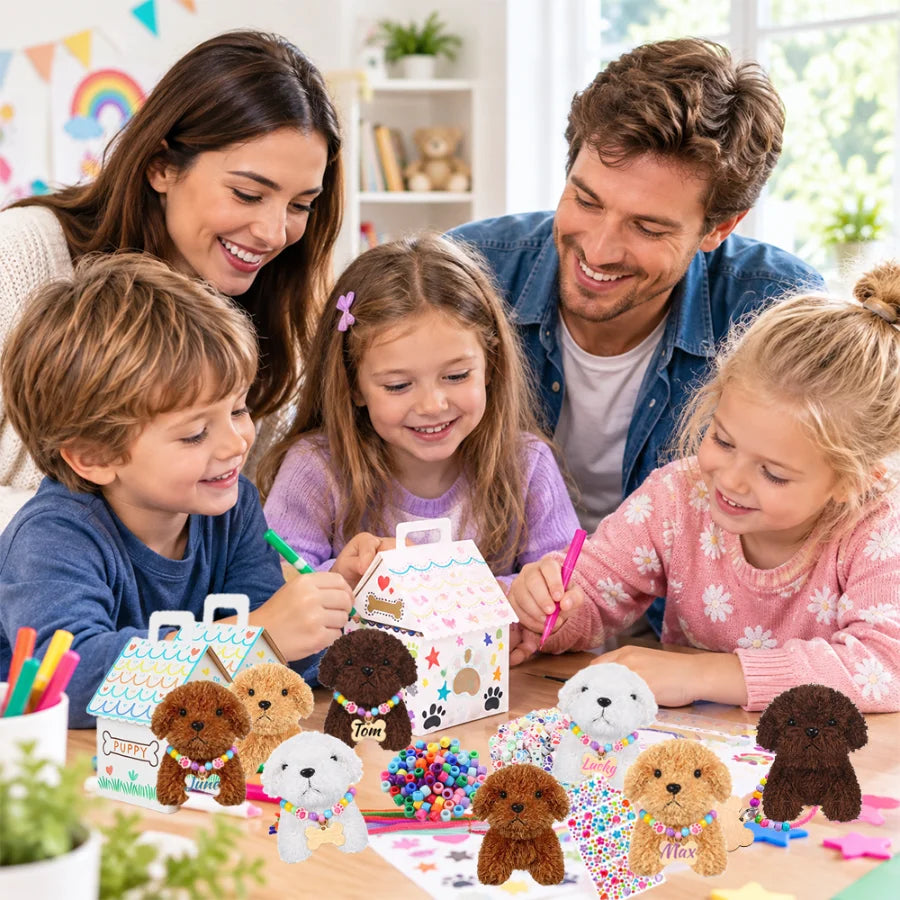 8-36Sets DIY Adopt A Puppy Party Favor Teddy Dog Stuffed Animal Bulk Adopt Me Plush Mini Animals for Dog Birthday Party Favors